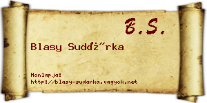 Blasy Sudárka névjegykártya